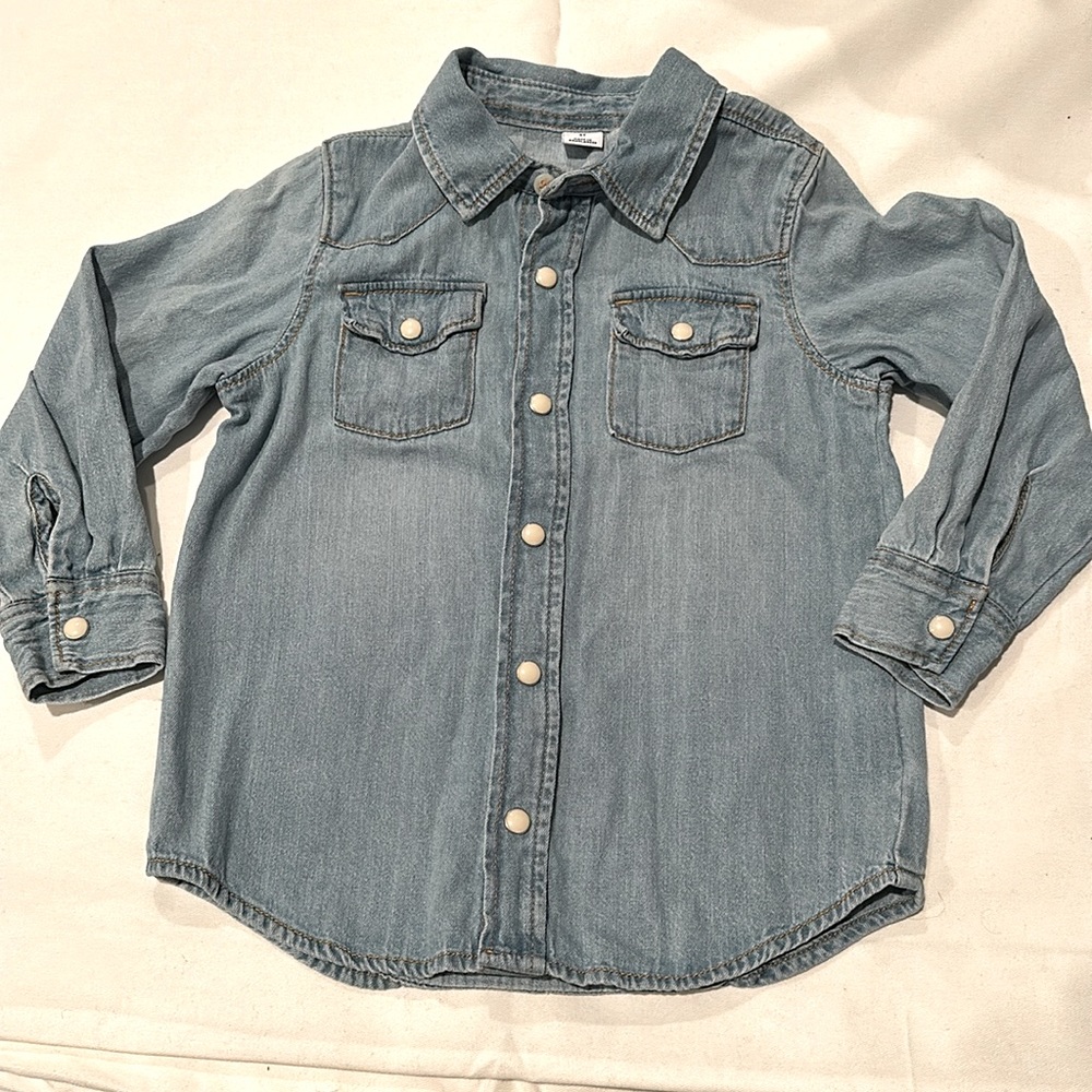 Boy or girl denim snap top